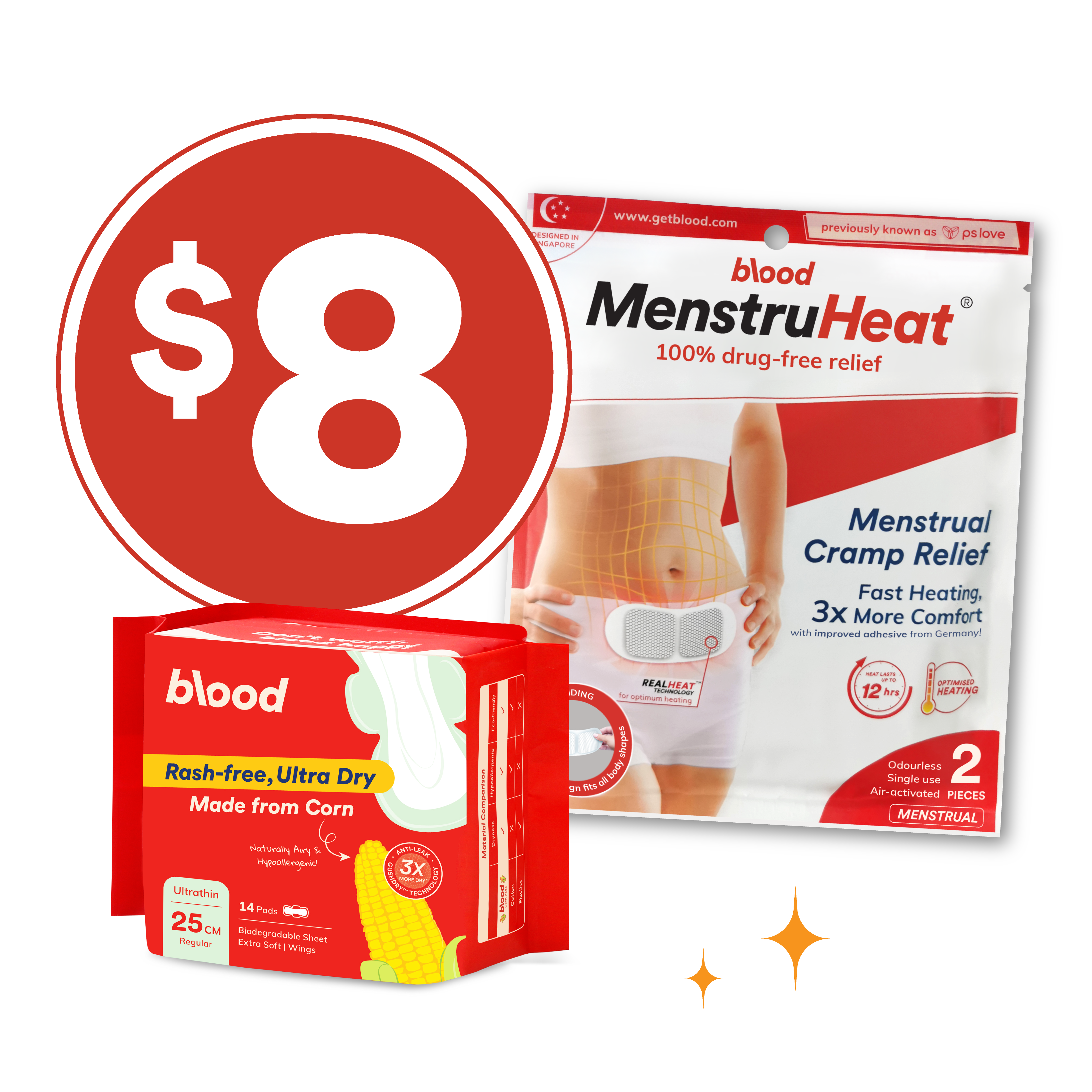 Pads & MenstruHeat Value Bundle