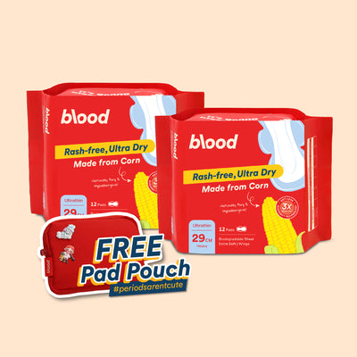 2 x Corn Pads (29 CM) + FREE Period Pouch